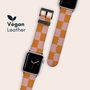 Y2k Orange Check Vegan Leather Apple Watch Band, thumbnail 1 of 7