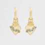 Gold Sacred Heart Huggie Earrings, thumbnail 1 of 9