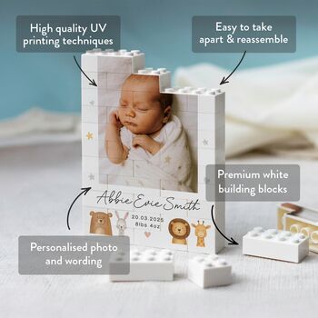 Personalised New Baby Photo Building Block Keepsake, 6 of 9