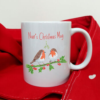 Personalised Robin Christmas Mug, 3 of 5