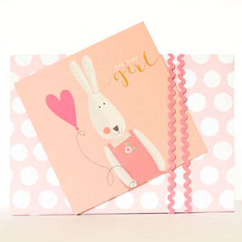 Gold Foiled Baby Bunny Girl Card, 4 of 5