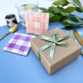 Square Ceramic Picnic Styled Coasters, 6 of 7