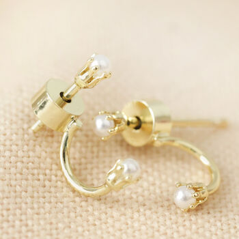 Tiny Swarovski Crystal Jacket Earrings In Gold Plating, 9 of 11