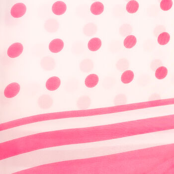 Pink And White Polka Dot Silky Scarf, 2 of 4