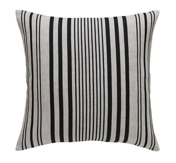 Stanley Stripe Soot Square Linen Cushion, 4 of 5