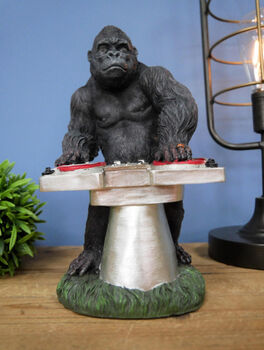 Dj Music Monkey Gorilla Turntable Figurine Ornament, 4 of 7