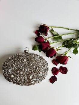 Maeve Silver Mop Clutch With Gift Box, 5 of 6