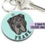 Shar Pei Face Keyring, thumbnail 1 of 6