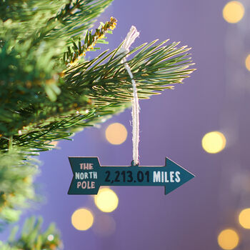 Personalised Miles To North Pole Christmas Decoration, 2 of 4
