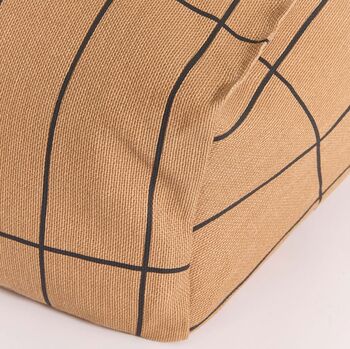 Vibes Armchair Beanbag Brown Black Grid, 2 of 3