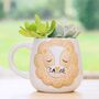 Lion Mug Planter With Choices Of Succulents, thumbnail 1 of 2
