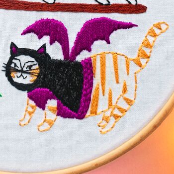 Halloween Cats Beginners Embroidery Kit, 4 of 6