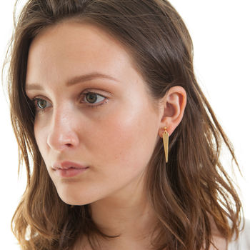 Minimalist Triangle Drop Earrings, 2 of 2