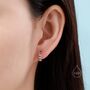 Chain Huggie Hoop Earrings In Sterling Silver, thumbnail 3 of 12