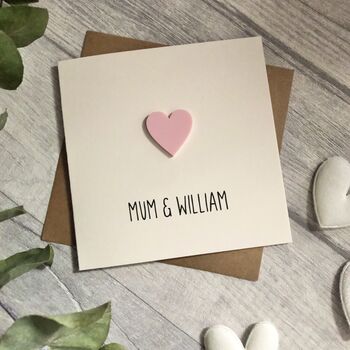 Personalised Mummy And Child Heart Birthday Card, 2 of 5