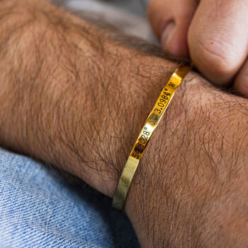 Gold Colour Personalised Cuff Bracelet, 7 of 8