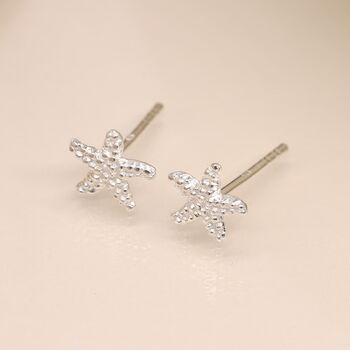 Sterling Silver Mini Starfish Stud Earrings, 2 of 5
