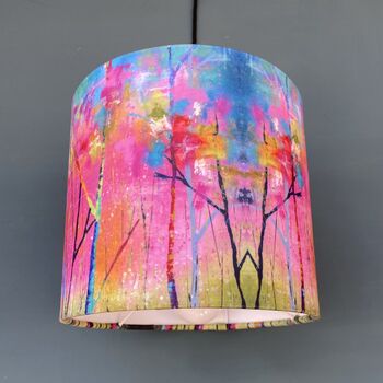 Artist Handmade Lampshade Abstract Forest, 3 of 7