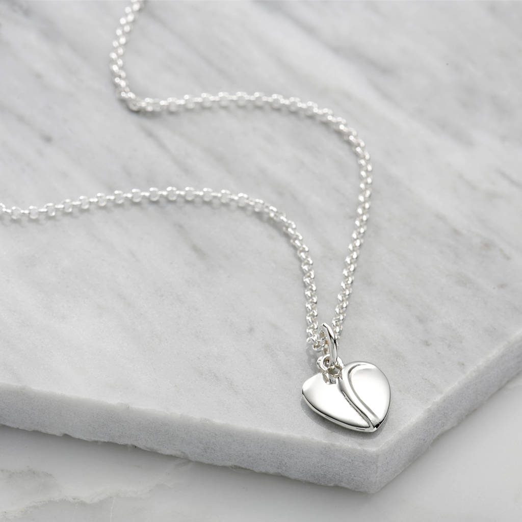 Silver Precious Heart Necklace With Message Card By Lily Charmed ...