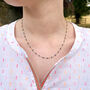 Waterproof Gold Plated Chain Necklace With Blue Dots, thumbnail 1 of 3
