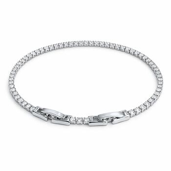 Adjustable Box Clasp Cz Tennis Bracelet In Gold, Rose Gold And Silver Plated, Gift For Her, 10 of 11