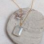The Faceted Rectangle Blue Topaz Necklace Gold, thumbnail 1 of 8