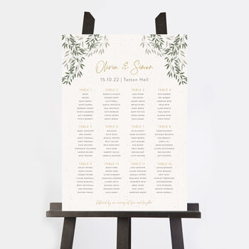 Botanical Personalised Wedding Table Plan, 2 of 3