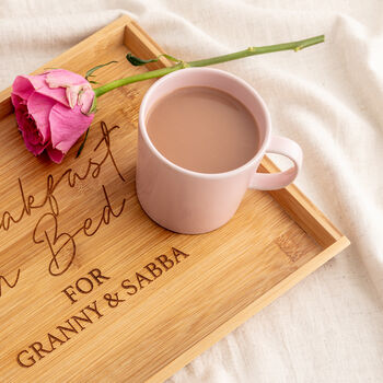 Personalised Engraved Bamboo Breakfast Tray, 3 of 4