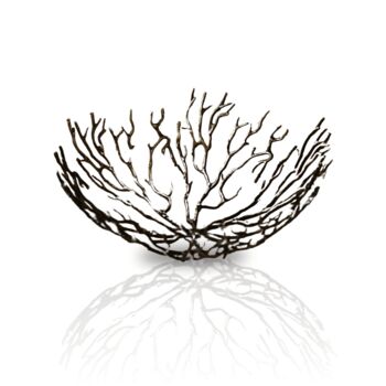 Handmade Dark Brass Branch Bowl, 2 of 2