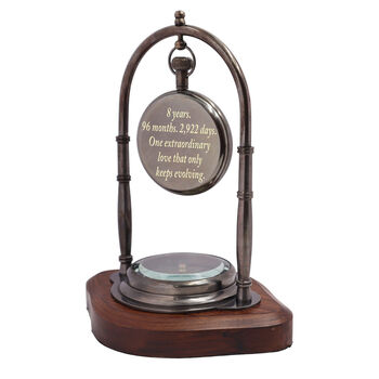 Personalised Desk Clock With Compass, 11 of 12