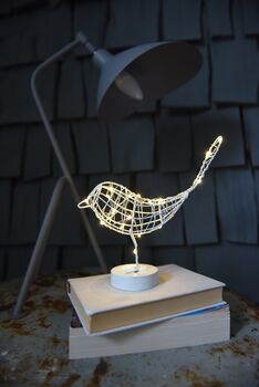 White Wire Sparkle And Shine Robin LED Decoration, 3 of 3