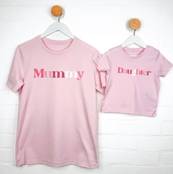 Personalised Mother And Daughter Matching Pink T Shirt Set, 2 of 4