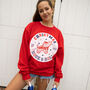 Christmas Rock And Roll Women's Christmas Jumper In Red, thumbnail 1 of 4