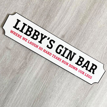 Personalised Metal Family Sign Gin Bar, 8 of 9