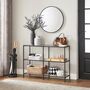 Console Table Coffee Table Tempered Glass Shelves, thumbnail 1 of 10