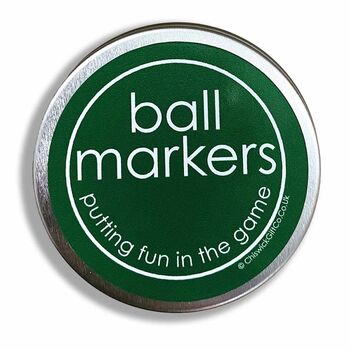 Set Of Five Positive Message Enamel Golf Ball Markers, 2 of 2
