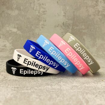 Epilepsy Silicone Medical Alert Wristband, 2 of 9