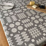 Welsh Blanket Print Oilcloth Tablecloth Matt Grey, thumbnail 1 of 3