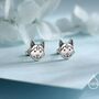 Husky Sterling Silver Stud Earrings, thumbnail 1 of 11