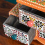 Three Drawer Orange Mosaic Wooden Spice Box, thumbnail 4 of 6