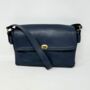 Multi Compartment Womens Leather Handbag Shoulder Bag In Navy Blue, thumbnail 4 of 8