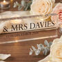 Personalised Mr And Mrs Acrylic Block Wedding Top Table Keepsake With Names, thumbnail 4 of 5