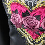 Flaming Heart Anatomical Heart Bride Leather Jacket, thumbnail 6 of 10