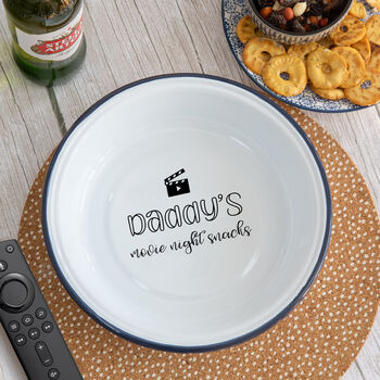 Personalised Movie Night Snacks Enamel Bowl, 4 of 7