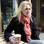 Red Floral Print Scarf, thumbnail 1 of 5