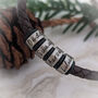 Mens Leather Bracelet With Personalised Rings, Birthday Gift For Him, thumbnail 2 of 10