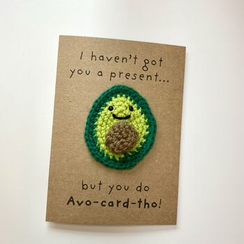 Avocado Funny Crochet Birthday Card Handmade, 3 of 10