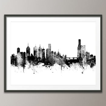 Melbourne Skyline Cityscape Art Print, 3 of 8