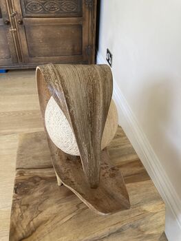 Handmade Coconut Leaf Table Lamp – Natural Cream Light, 7 of 12