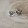 Flower Studs In Sterling Silver, thumbnail 2 of 9